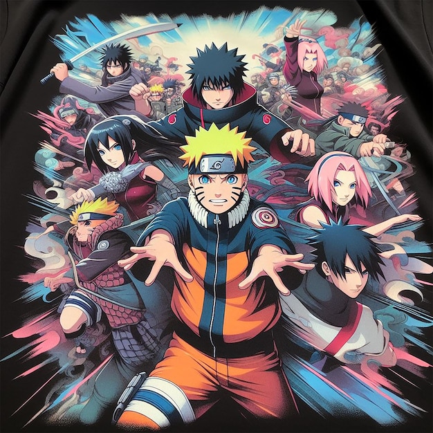 PSD diseño de camisetas de anime