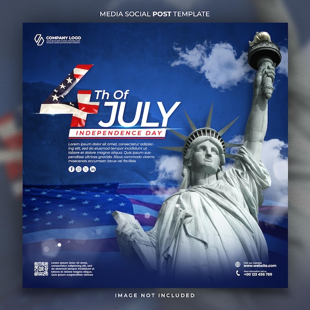 Diseño del cartel de la celebración del Día de la Independencia de Estados Unidos