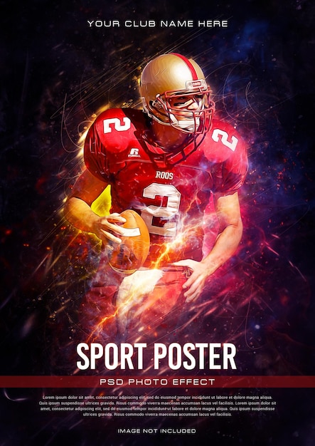 PSD diseño de cartel de deporte grunge con plantilla de photoshop