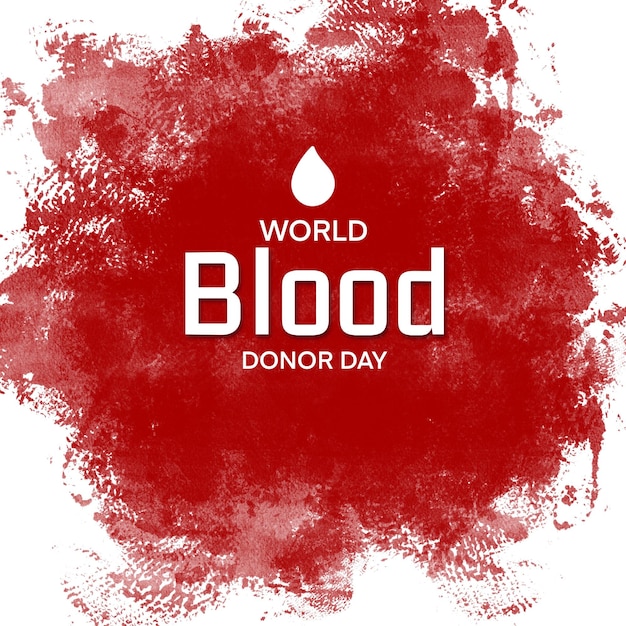 Diseño de cartel de saludo del día del donante de sangre psd