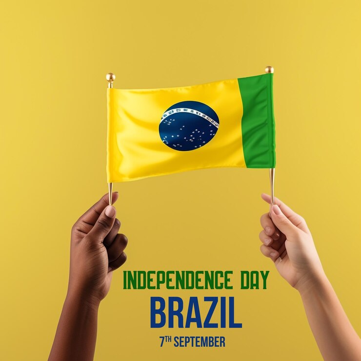 Diseño de carteles para la celebración del Día de la Independencia de Brasil