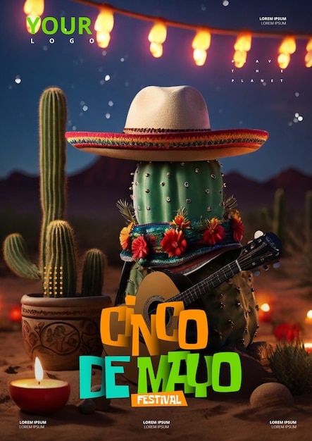 PSD diseño de carteles de cinco demayo