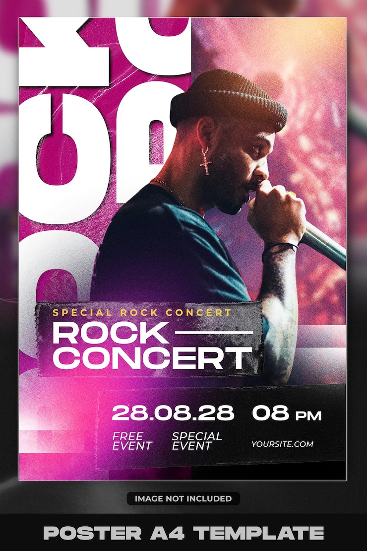 PSD diseño de carteles de festivales de conciertos de música