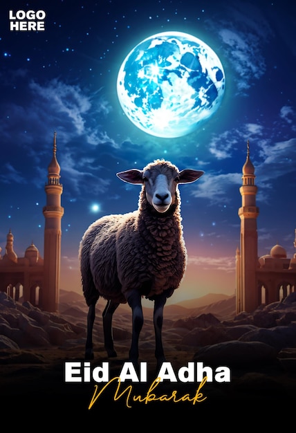 PSD diseño de carteles de manipulación para el eid al adha