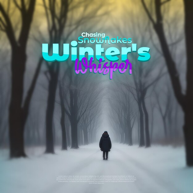 PSD diseño de carteles para el país de las maravillas de invierno