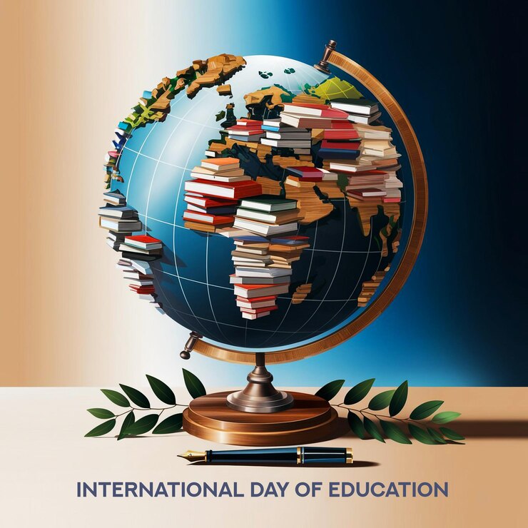 PSD diseño de carteles planos para la celebración del día internacional de la educación