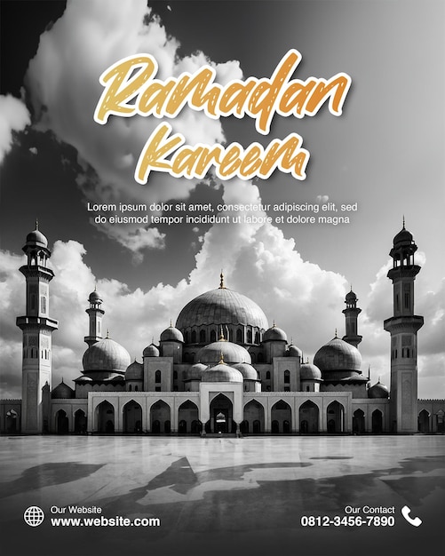 PSD diseño de carteles de ramadán con una imagen increíble