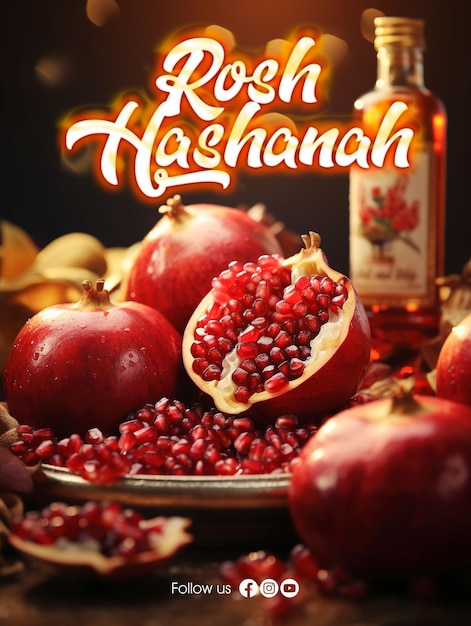 Diseño de carteles de rosh hashaná