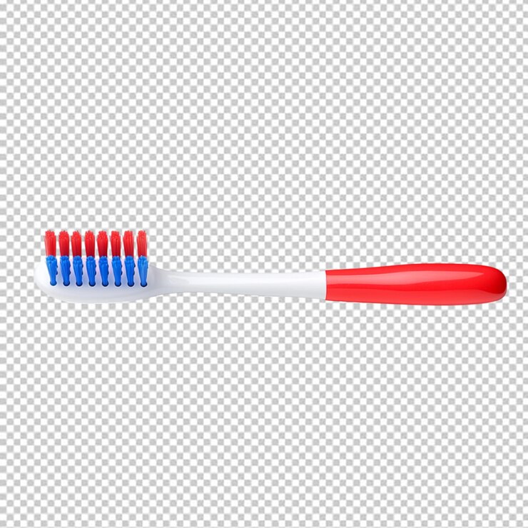 PSD diseño de cepillo de dientes minimalista en fondo transparente png