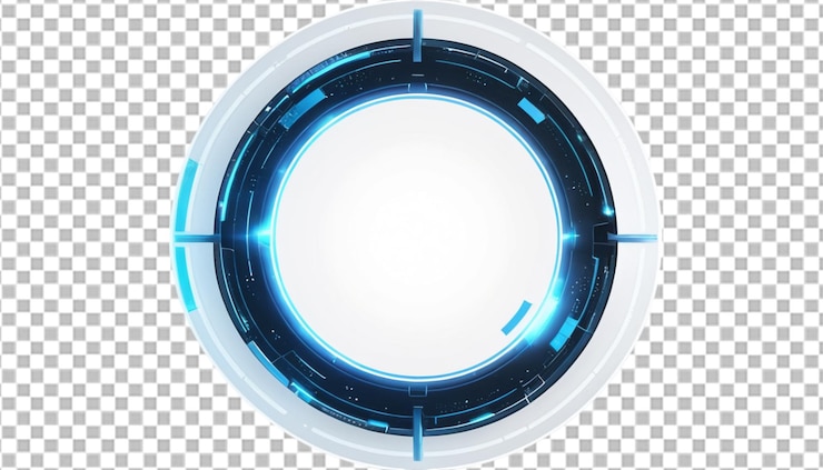 PSD diseño de círculo de brillo azul futurista