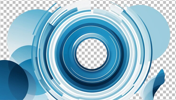 PSD diseño de círculo en capas con diferentes tonos de textura azul