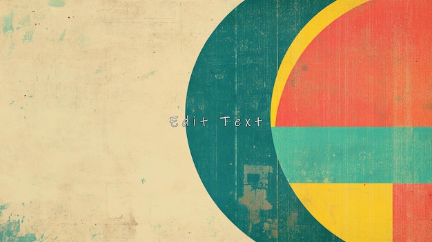 Diseño de círculo vintage abstracto con textura grunge y espacio de copia