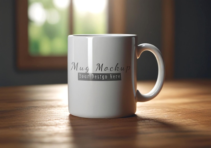 Diseño clásico de maqueta de taza blanca