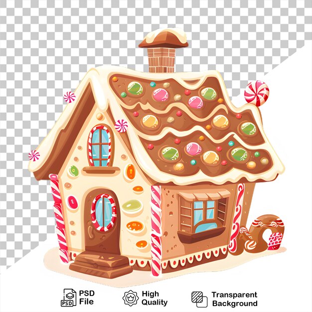 PSD diseño de clipart de la casa de pan de jengibre con fondo transparente