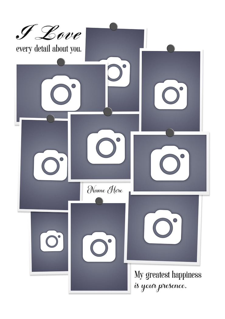 PSD diseño de collage de fotos con citas de amor