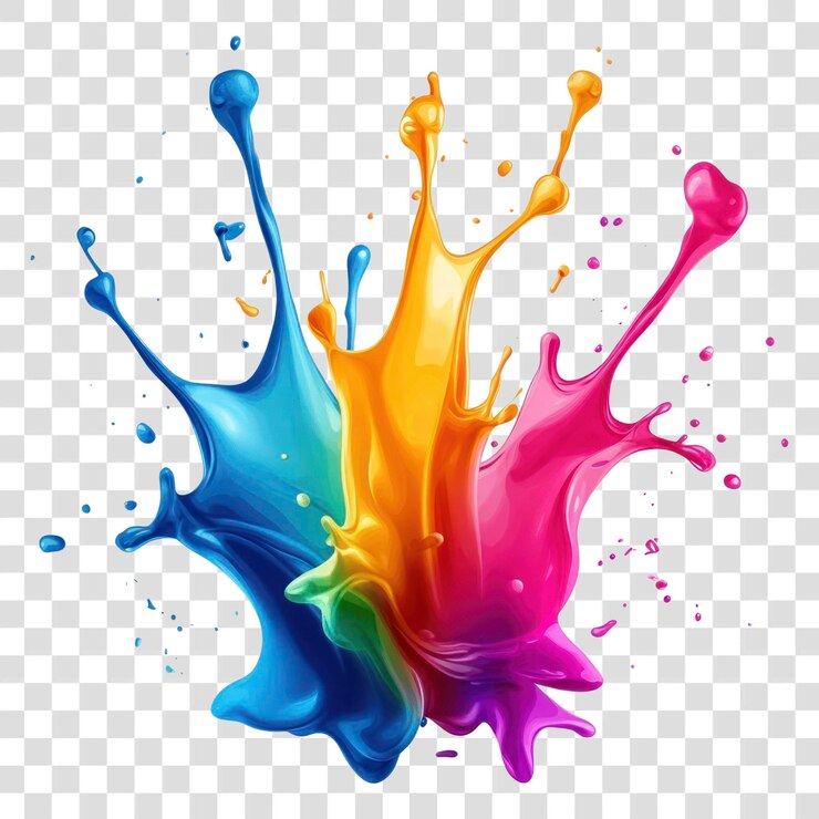 PSD diseño de colores abstractos con salpicaduras de tinta colorida