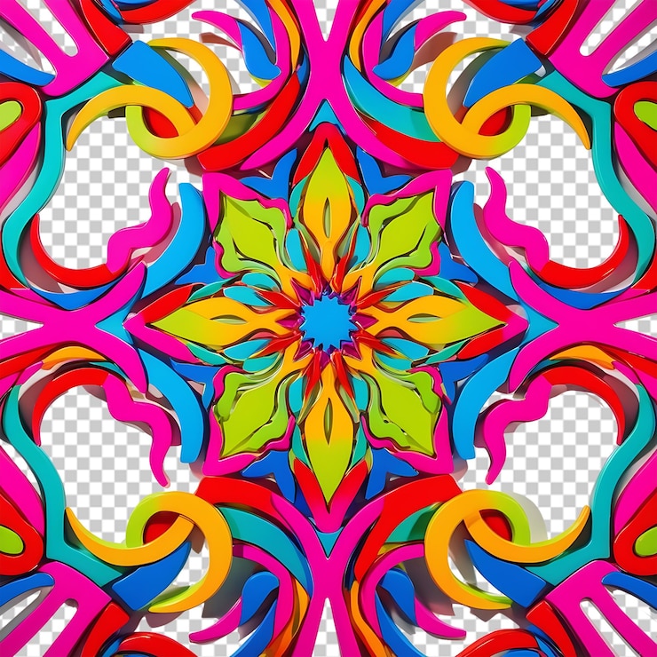 PSD diseño colorido con un diseño de fondo transparente psd
