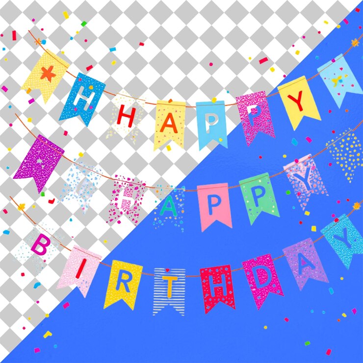 PSD diseño colorido de feliz cumpleaños