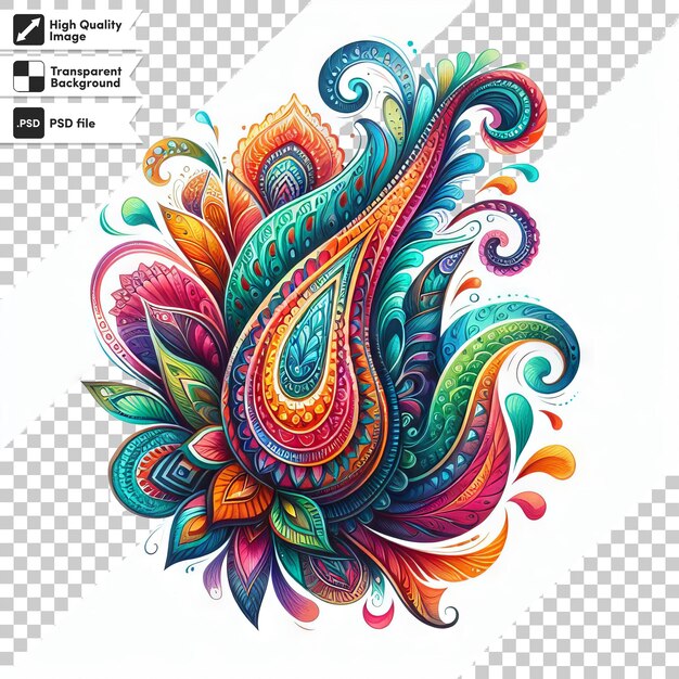 PSD un diseño colorido de una flor se muestra con una imagen de una flor