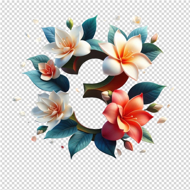 Un diseño colorido con flores y una imagen de una flor