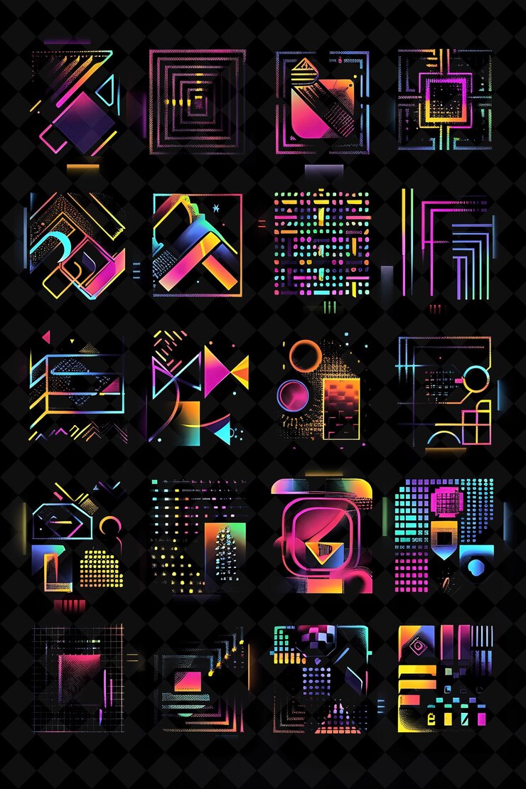 PSD el diseño colorido del logotipo es una serie de cuadrados