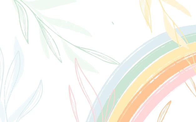 PSD un diseño colorido con plantas y arco iris