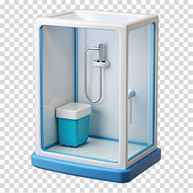 Diseño compacto de baño, ducha, inodoro y accesorios modernos