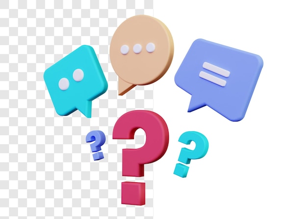 Diseño de concepto de preguntas frecuentes en 3D