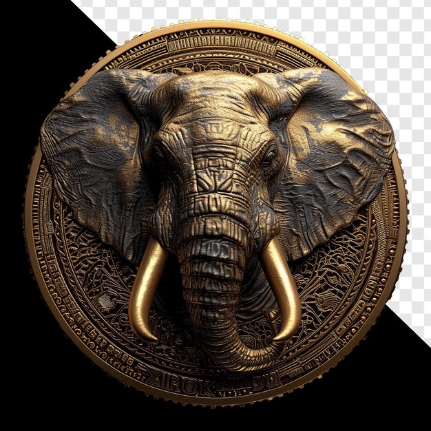 PSD diseño conceptual de la moneda de criptomoneda en forma de elefante