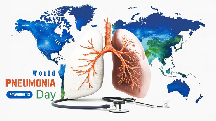Diseño creativo de banderas de fondo para el Día Mundial de la Pneumonía