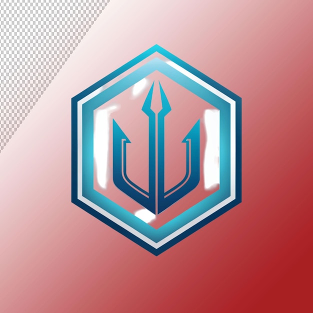 diseño creativo del logotipo de la marca hexagonal tridente en un fondo transparente