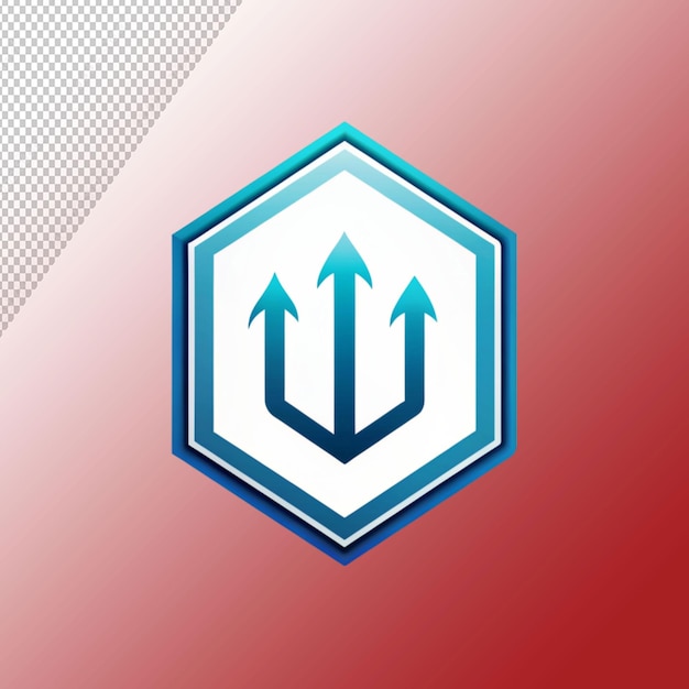 diseño creativo del logotipo de la marca hexagonal tridente en un fondo transparente