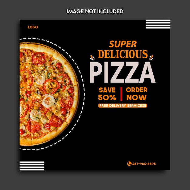 Diseño creativo de plantillas de anuncios de alimentos para las redes sociales