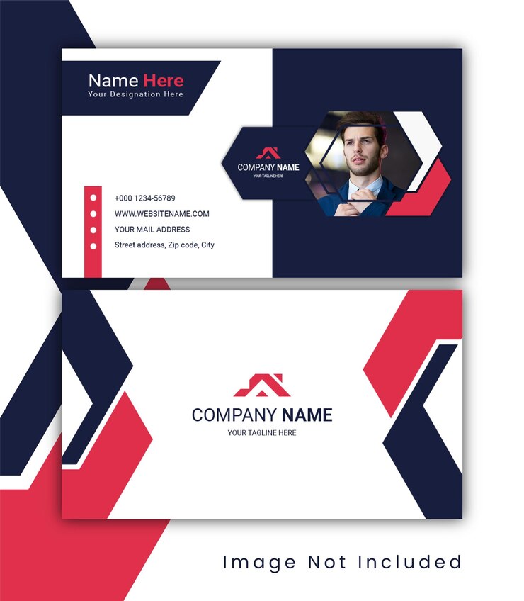 Diseño creativo de tarjeta de visita profesional con forma mínima.