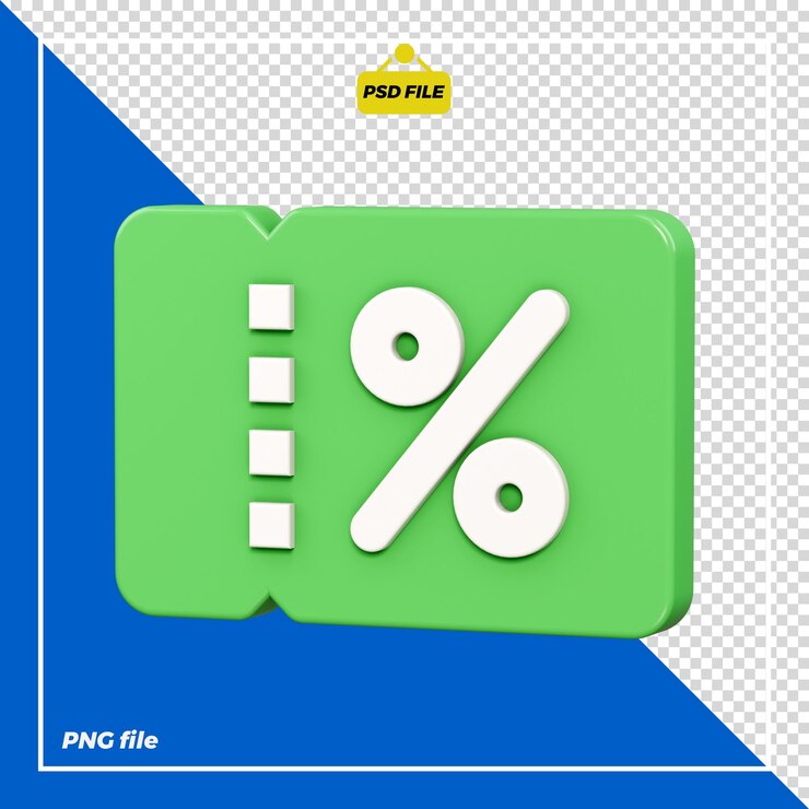 PSD diseño de cupones 3d
