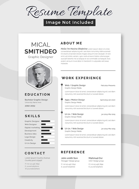 Diseño de currículum impreso y plantilla de CV