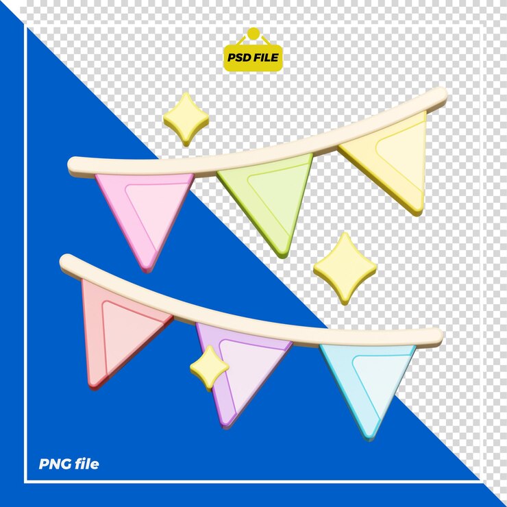 PSD diseño de decoración de fiesta 3d