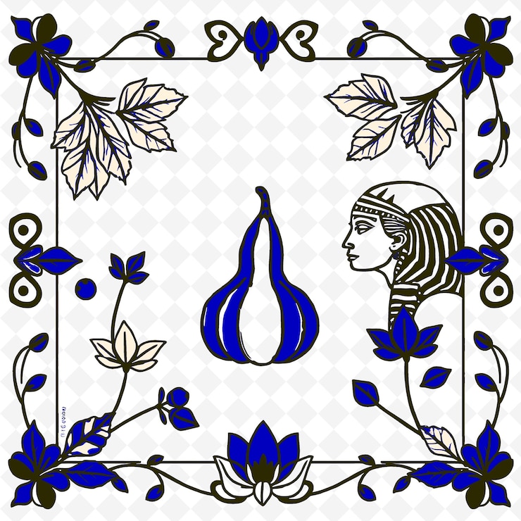 PSD un diseño decorativo con una mujer y una pera en él