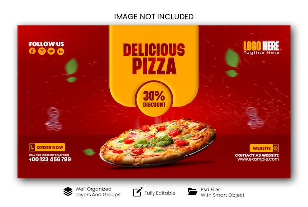 Diseño delicioso de la portada de la pizza