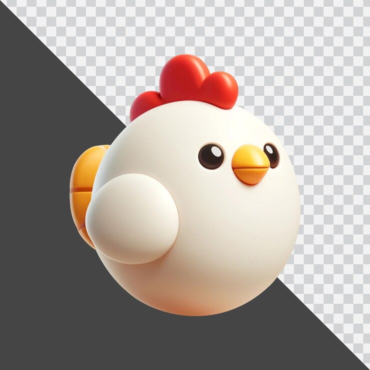 PSD diseño de dibujos animados en 3d de un pollo lindo