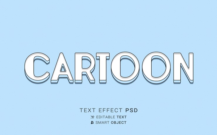 PSD diseño de dibujos animados de efecto de texto