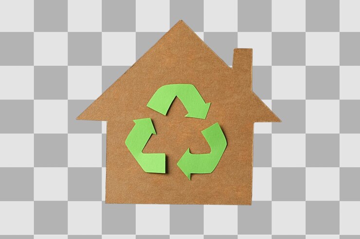 PSD diseño ecológico con símbolo de reciclaje aislado en png blanco
