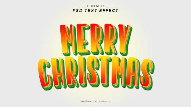 DISEÑO EDITABLE DE EFECTO DE TEXTO DE FELIZ NAVIDAD