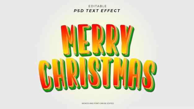 Diseño editable de efecto de texto de feliz navidad