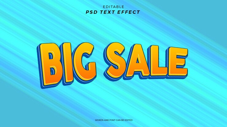 PSD diseño editable de efecto de texto de gran venta