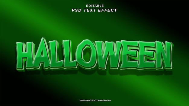 PSD diseño editable con efecto de texto de halloween