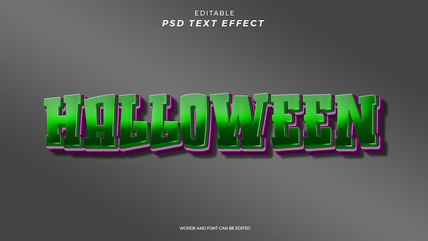 PSD diseño editable con efecto de texto de halloween