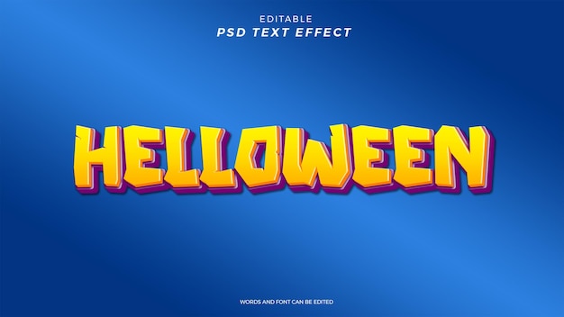 PSD diseño editable de efecto de texto de helloween