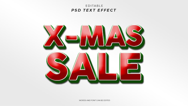 DISEÑO EDITABLE DE EFECTO DE TEXTO DE VENTA DE NAVIDAD