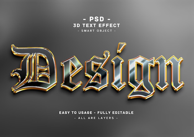 Diseño de efecto de estilo de texto 3d